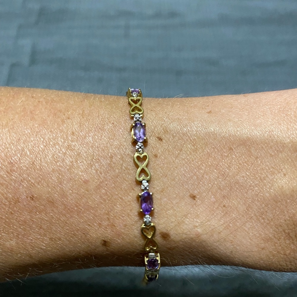 10k gold and amethyst bracelet